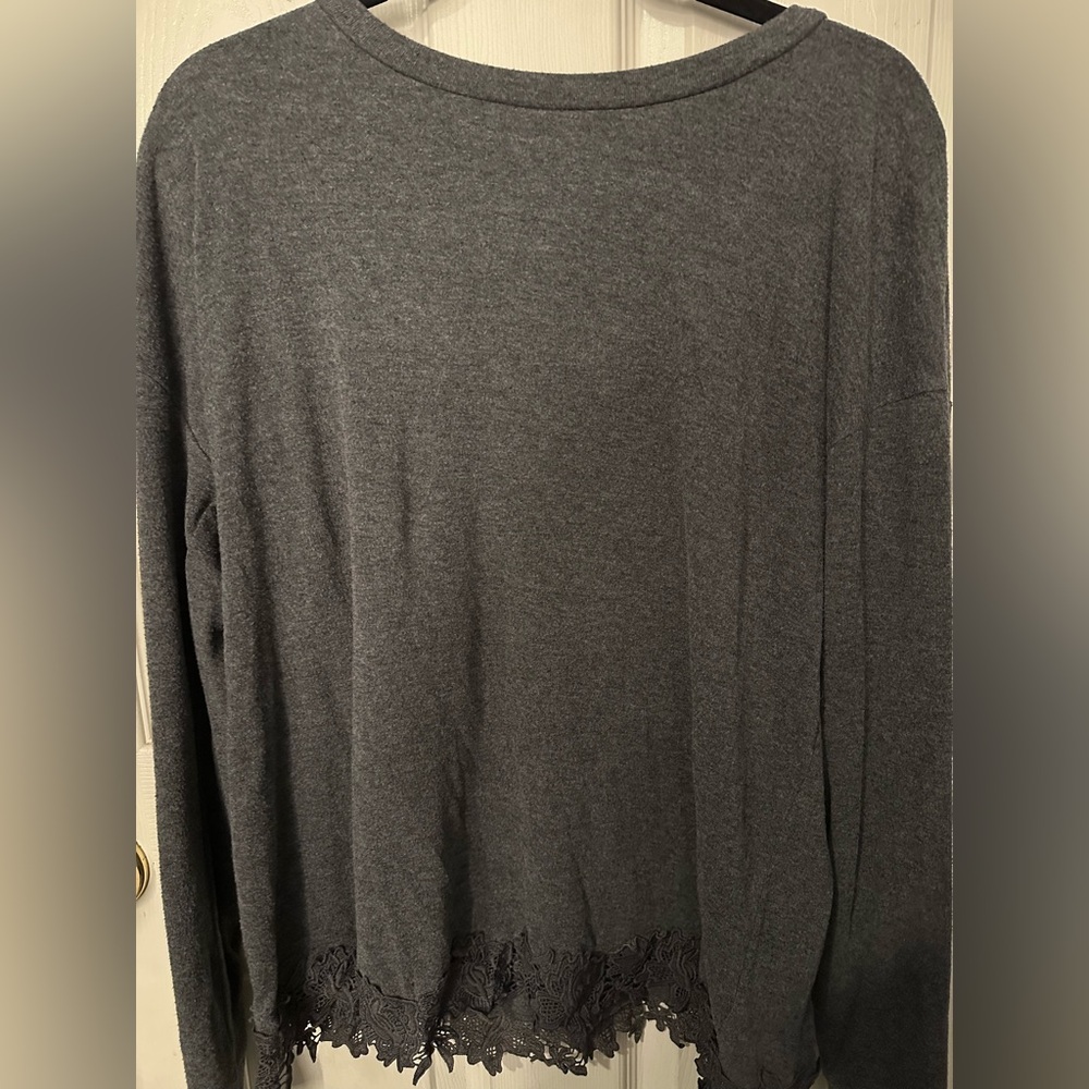 Miss Me Brand - Dark Grey Lace Long Sleeve